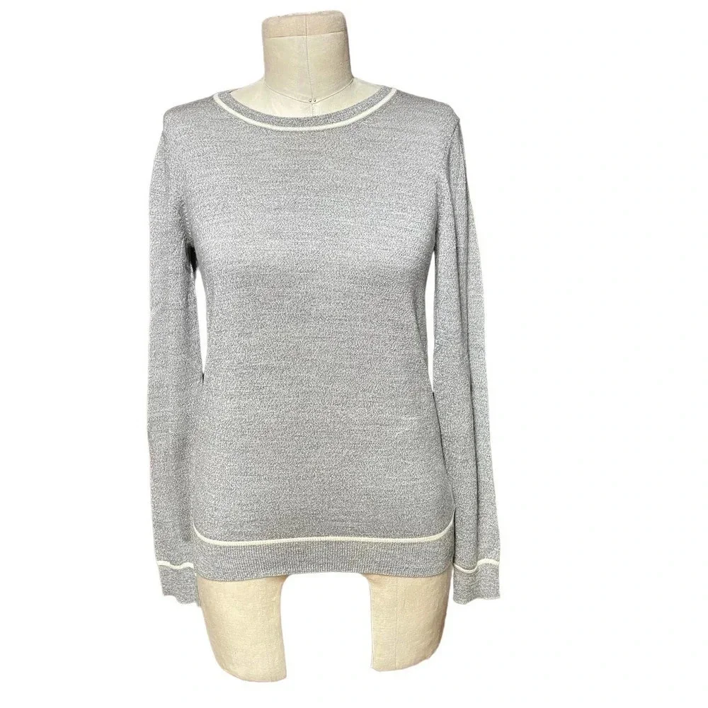 Theory Jaidyn Soft Luster Merino Wool Sweater in‎ Heather Gray Size XS